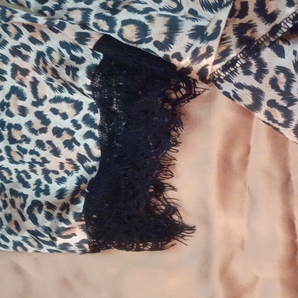 Leopard satin gown, sz S - Picture 4 of 5